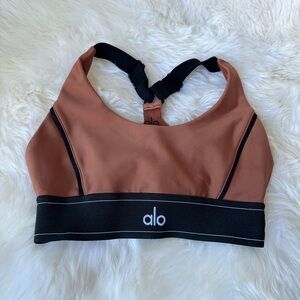 ALO Yoga Copper and Black Sports Bra XS